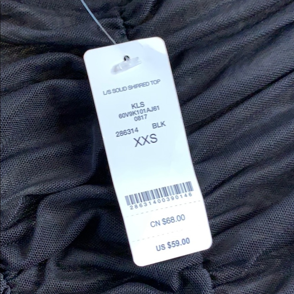 Bebe black solid shirred top - Picture 3 of 4